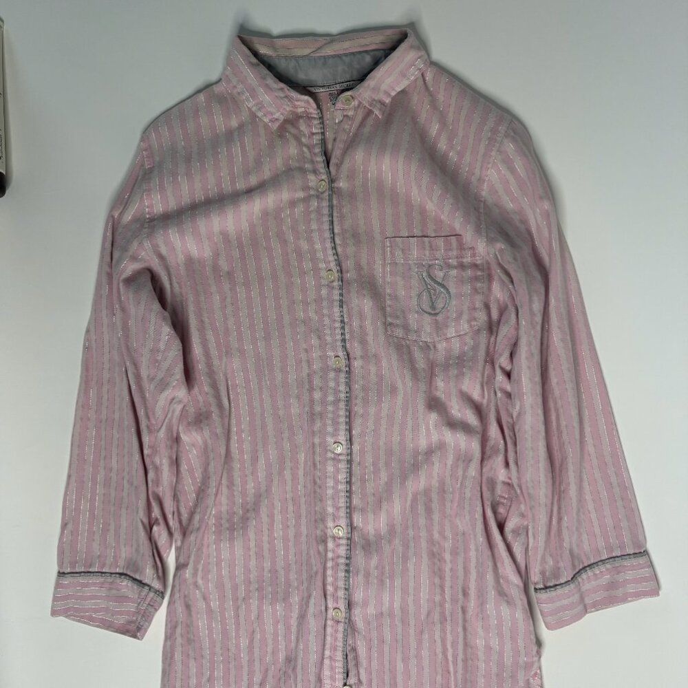 Victoria's Secret Pink and White Striped Sleep long shirt